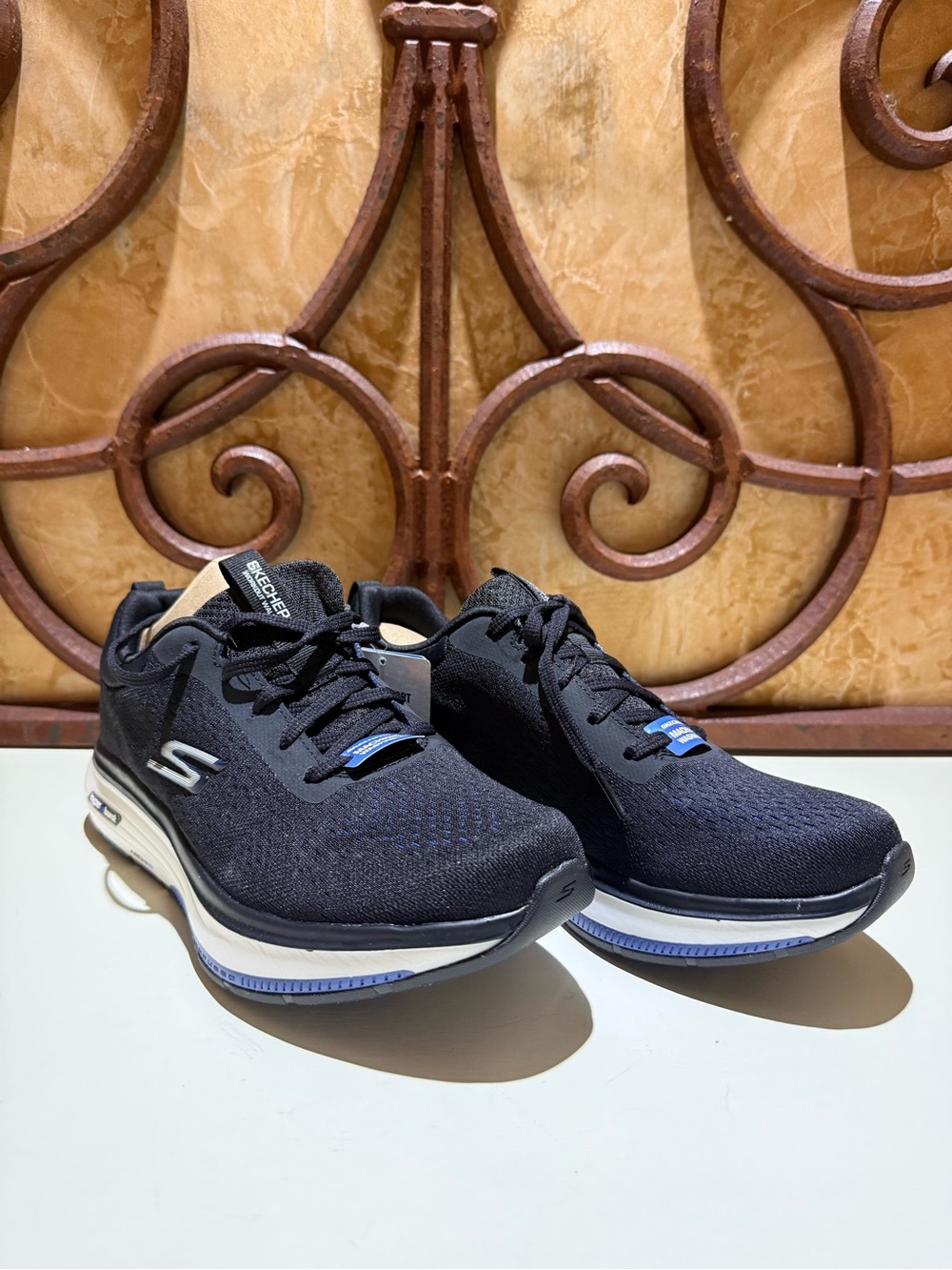 Skechers Men's Black Sneakers with Blue Accents